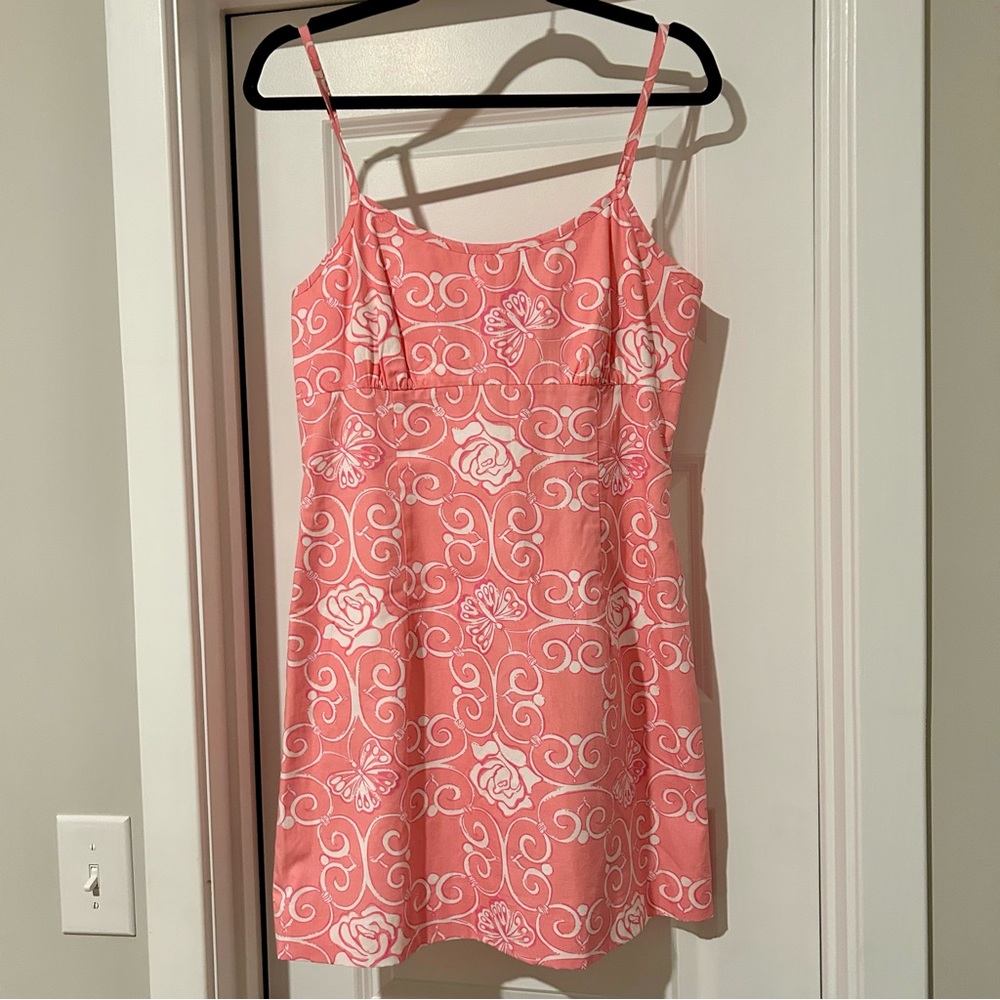 Vintage Lilly Pulitzer Pink Butterflies and Roses Dress